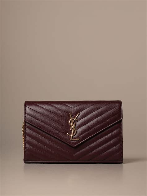 red ysl envelope chain wallet